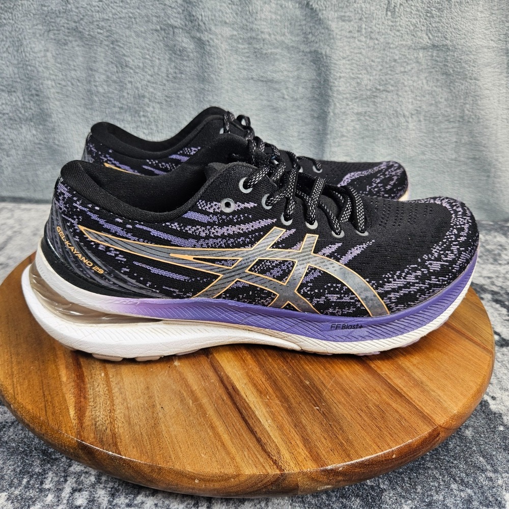 ASICS GEL-Kayano 29 Shoes Womens 8.5 Black Purple Running Sneakers 1012B272
